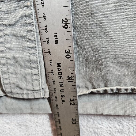 Cabelas Mens 2XL Short Sleeve Button Canvas Shirt Gray Cotton Work flaws rugged - Picture 8 of 11